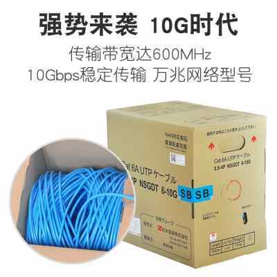 日线原装 CAT6a超六类网线 非屏蔽万兆纯铜网络线家用rj45双绞线