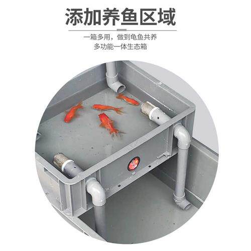 大号乌龟缸长方形水族箱大型鱼缸循环过滤龟鱼共养乌龟箱家用养龟