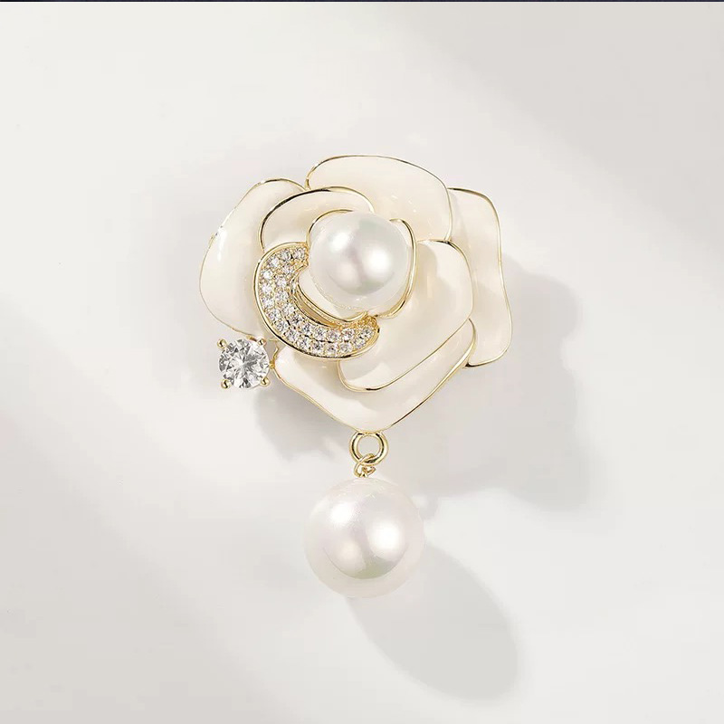 山茶花珍珠胸针高档女小香风气质西装外套胸花设计感小众别针配饰,饰品/流行首饰/时尚饰品新,胸针,淘宝优惠券,粉丝福利购,淘宝优惠卷