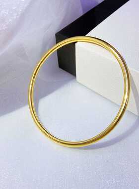 沙金福字坠手镯素圈磨砂复古新中式百搭镂空气质简约实心叠戴镯