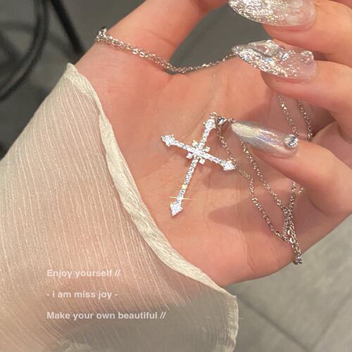 星芒十字架项链女潮酷辣妹轻奢小众高级冷淡质感气质个性百搭锁骨
