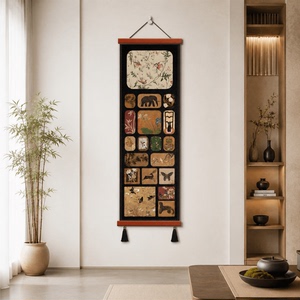 轻奢新中式雅致花鸟动物纹样装饰画客厅玄关走廊背景墙挂画家用款