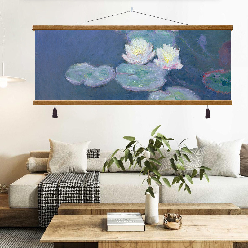 莫奈客厅装饰画日出风景抽象印象油画酒店卧室床头沙发背景墙挂画