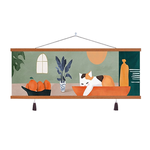 来图定制卧室装饰画床头挂画现代沙发卧室免打孔背景墙布艺壁画