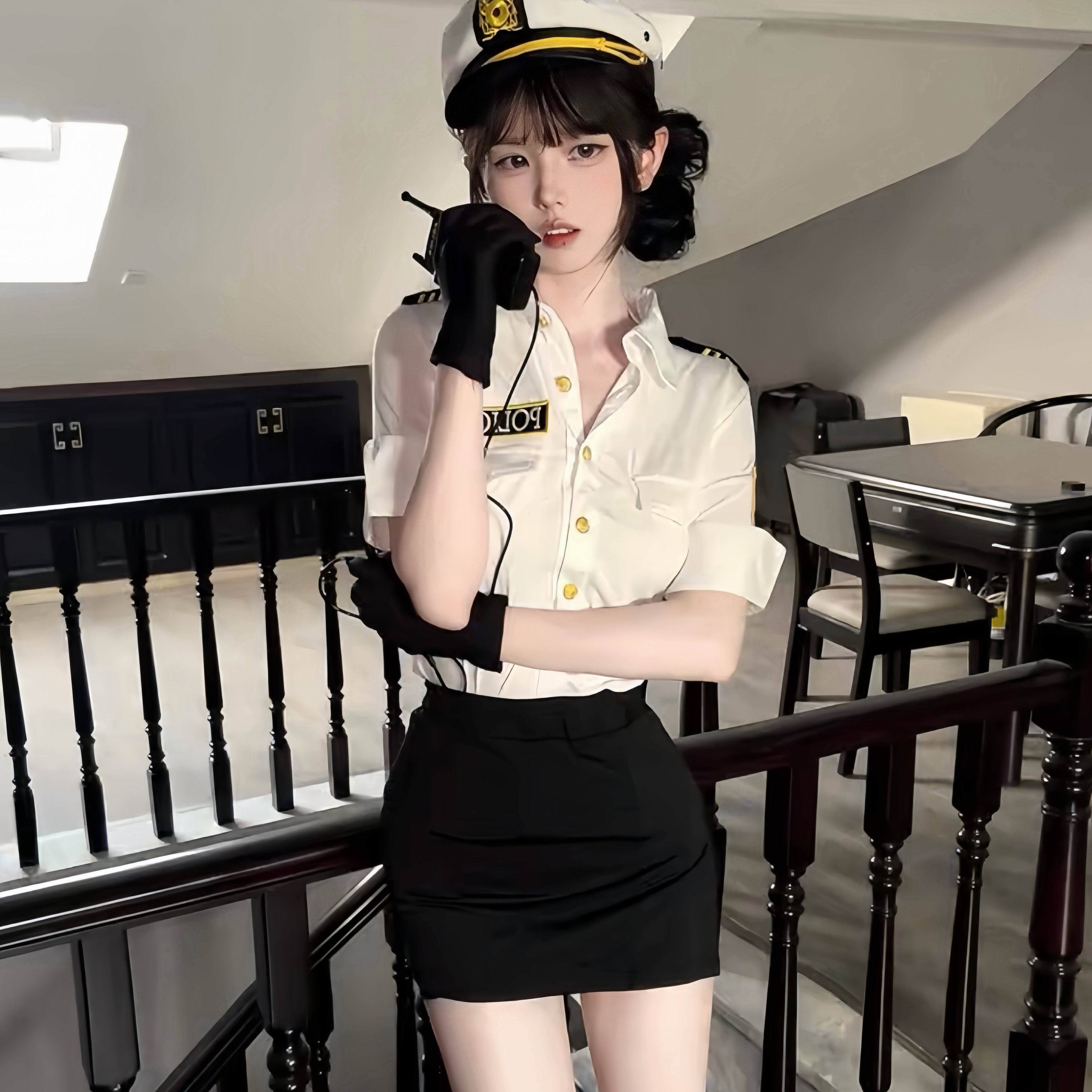 女警cos服万圣节少女暴君衣服性感制服女纯欲空姐角色扮演套装