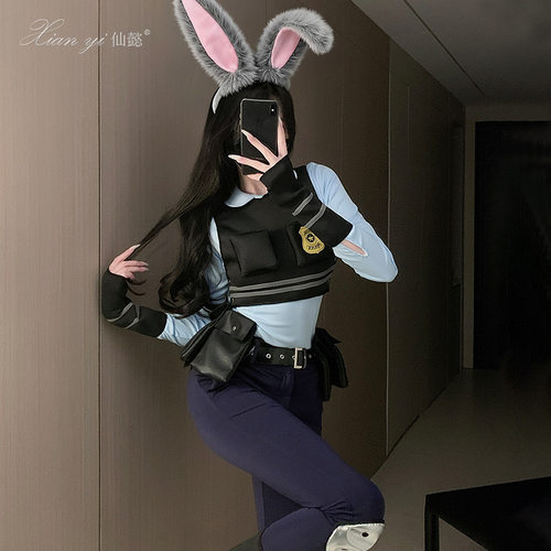 仙懿万圣节服装疯狂动物城兔子警官朱迪cosplay二次元演出服女666