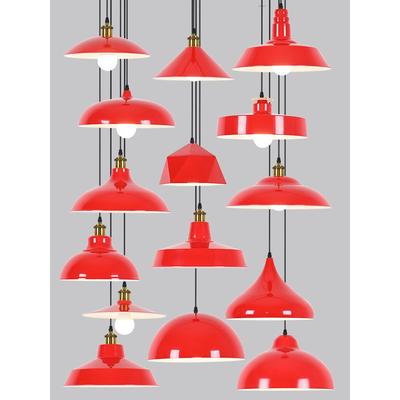 工业风覆古市井红色餐厅火锅店饭店餐饮烧烤店商用怀旧店铺小吊灯