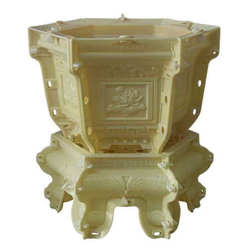 加厚水泥花盆模具盆脚欧式盆景底座模型塑料六角圆形模子底盘自制