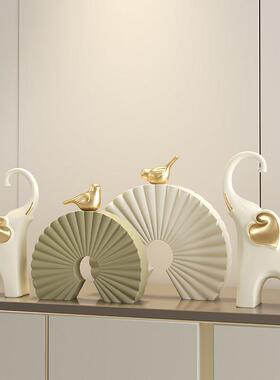 创意招财大象摆件现代轻奢客厅电视柜酒柜家居装饰品乔迁新居礼物