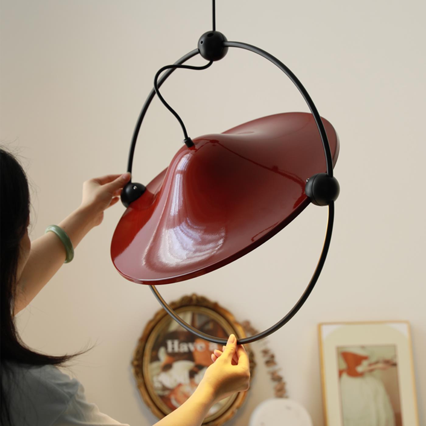 法式中古餐厅餐桌吊灯北欧客书房灯简约创意吧台帽子吊灯设计师灯