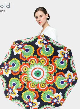 酷波德德国太阳伞防晒防紫外线晴雨两用遮阳三折叠雨伞黑胶双层布