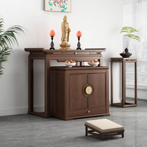 新中式实木套柜带门供台香案家用佛桌简约立柜神台佛台贡台套桌佛