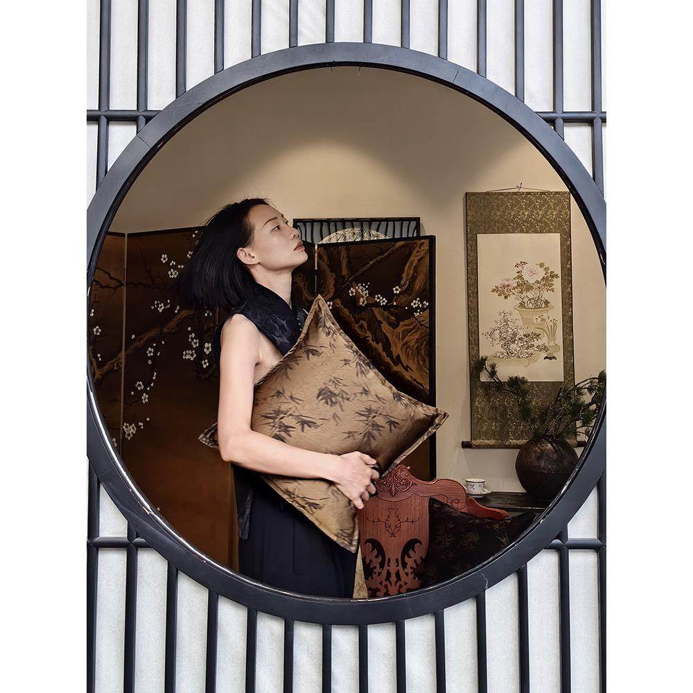 福笙 新中式抱枕靠垫竹子绸缎轻奢沙发靠枕腰枕汽车枕竹影系列,居家布艺,靠垫/抱枕,淘宝优惠券,粉丝福利购,淘宝优惠卷