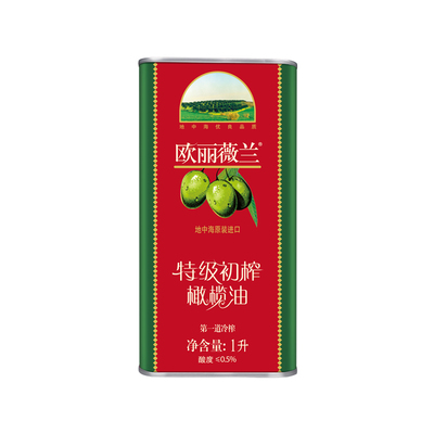 欧丽薇兰特级初榨橄榄油1L铁罐装原装进口家用厨房炒菜健康食用油