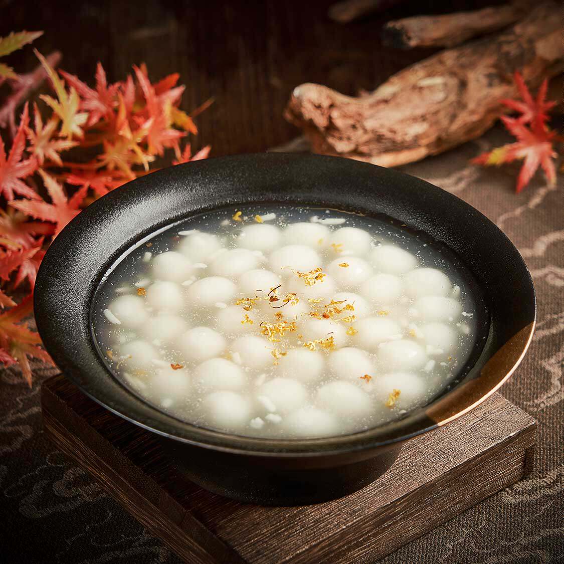 锦大师酒酿小圆子桂花酒酿芝麻馅汤圆特色点心