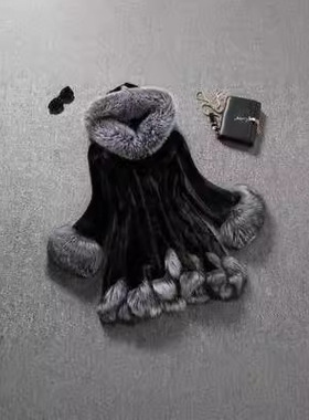 S-6XL2017新款仿皮草人造皮草外套女款白色兔毛貂皮冬装连帽大衣