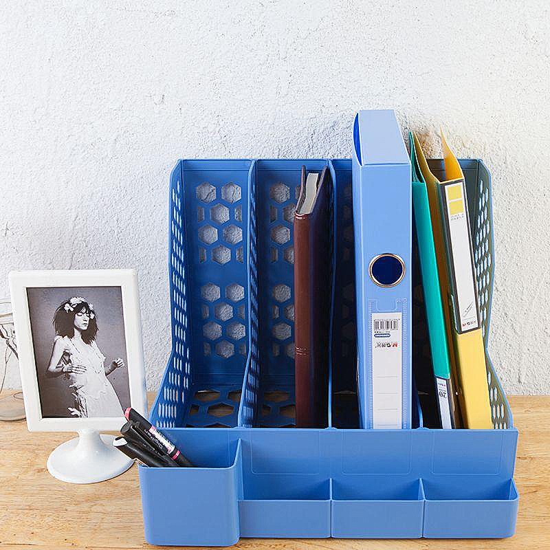 晨光文件架多功能四联收纳桌面