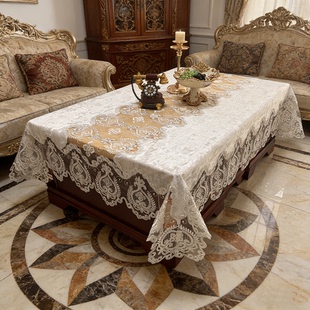 欧式布艺桌布高端奢华餐桌氛围感蕾丝家用客厅茶几台布轻奢高级感