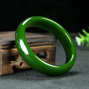 2026外蒙料平替和田玉宽条菠菜绿青白玉镯子扁条手镯青黄口手镯女