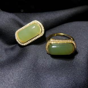 2026M336天然和田玉清水环鞍环活口女性12 20mm低过敏性褪色轻微