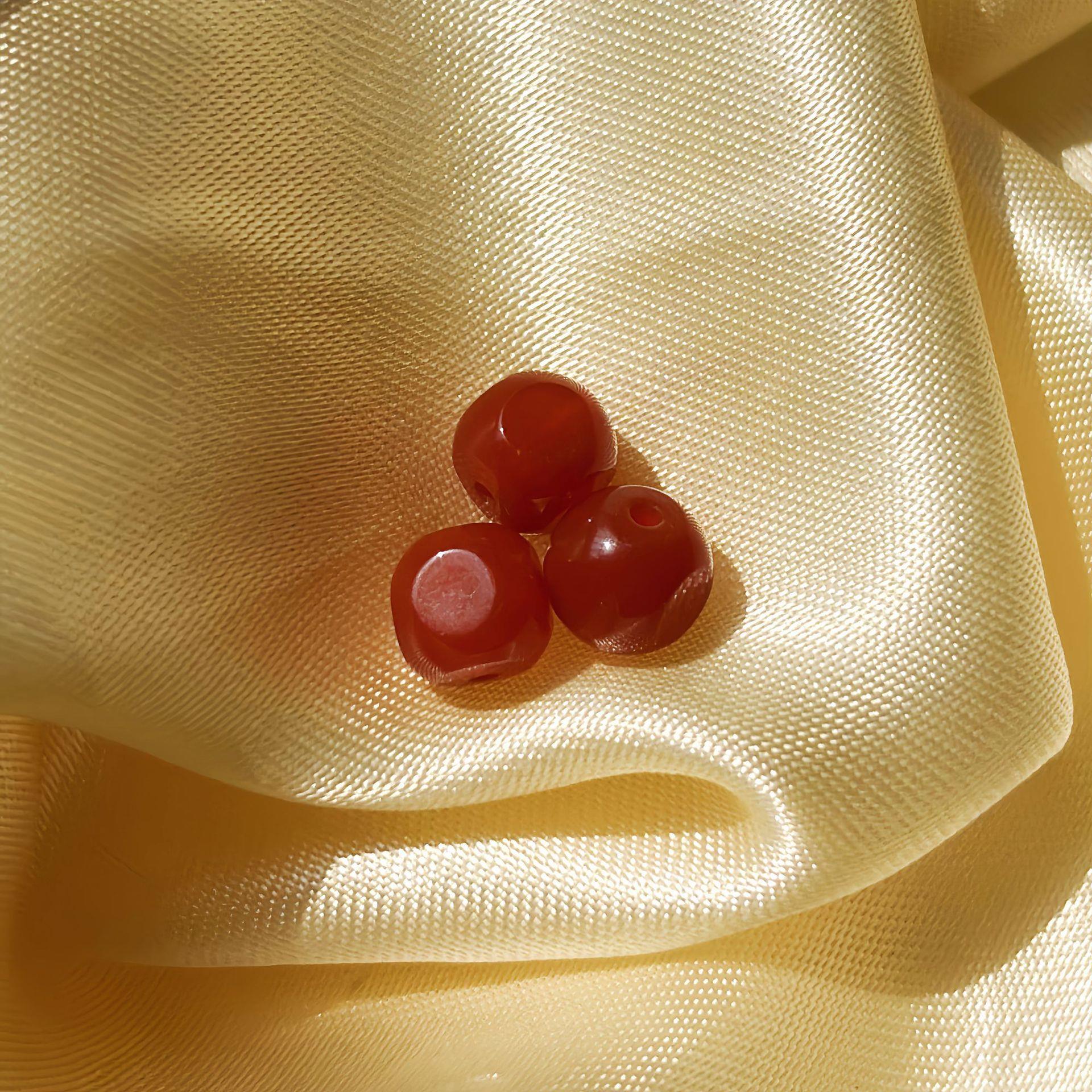 20267A级红玛瑙切面方圆四方文玩珠饰品隔珠方糖手串水晶刻面散