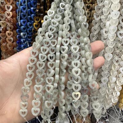 202610mm镂空爱心形圈直孔天然石玛瑙diy饰品配件串珠散珠半成品