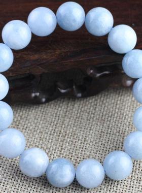 2026厂家直销海蓝宝玉髓手串灰蓝色手炼石头水晶男女情侣饰品粉丝