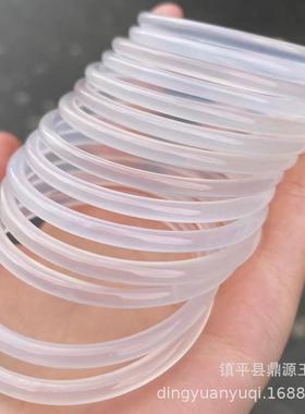 2026巴西冰种白玉髓手镯 细厚冰透玛瑙手镯白冰白月光美人圆条玉