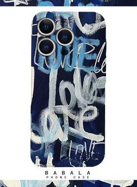 蓝色涂鸦多彩朋克ins菲林二合一手机壳适用苹果17nova14华为p70mate60小米15opporen14ovivo荣耀300iPhone16