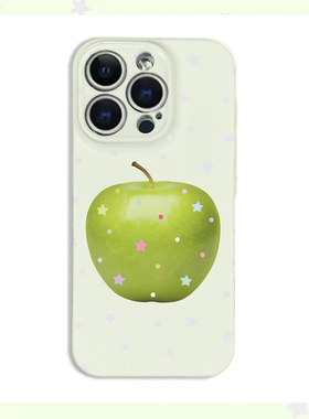 简约好吃绿色星星苹果菲林二合一手机壳适用苹果17nova14华为p70mate60小米15opporeno14vivo荣耀300iPhone16