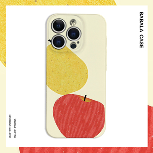 创意水果苹果与梨子菲林二合一手机壳适用苹果17nova14华为p70mate60小米15opporeno14vivo荣耀300iPhone16