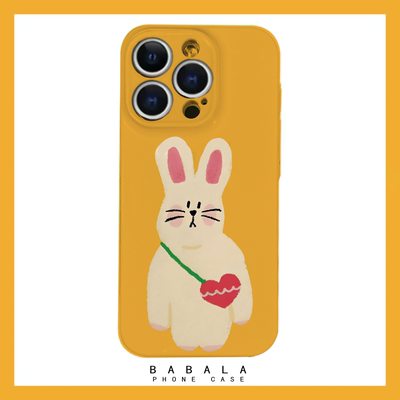 卡通可爱呆萌爱心包包小兔菲林二合一手机壳适用苹果17nova14华为p70mate60小米15opporeno14荣耀300iPhone16