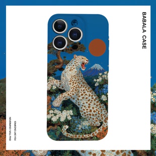 苍松繁花中的猎豹艺术菲林磁吸手机壳适用苹果17nova14华为p70mate60小米15opporeno14vivo荣耀300iPhone16