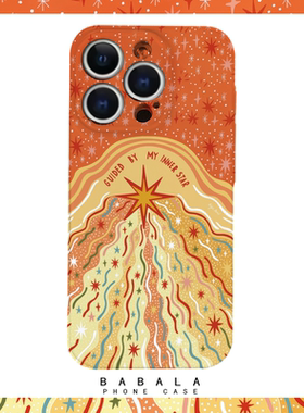 艺术风流光星橙色小众菲林二合一手机壳适用苹果17nova14华为p70mate60小米15opporen14ovivo荣耀300iPhone16