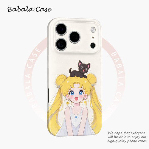 卡通美少女水冰月猫猫菲林防摔手机壳适用苹果18nova16华为p90mate80小米18opporen16ovivo荣耀600iPhone17