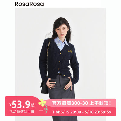 RosaRosaV领针织衫开衫