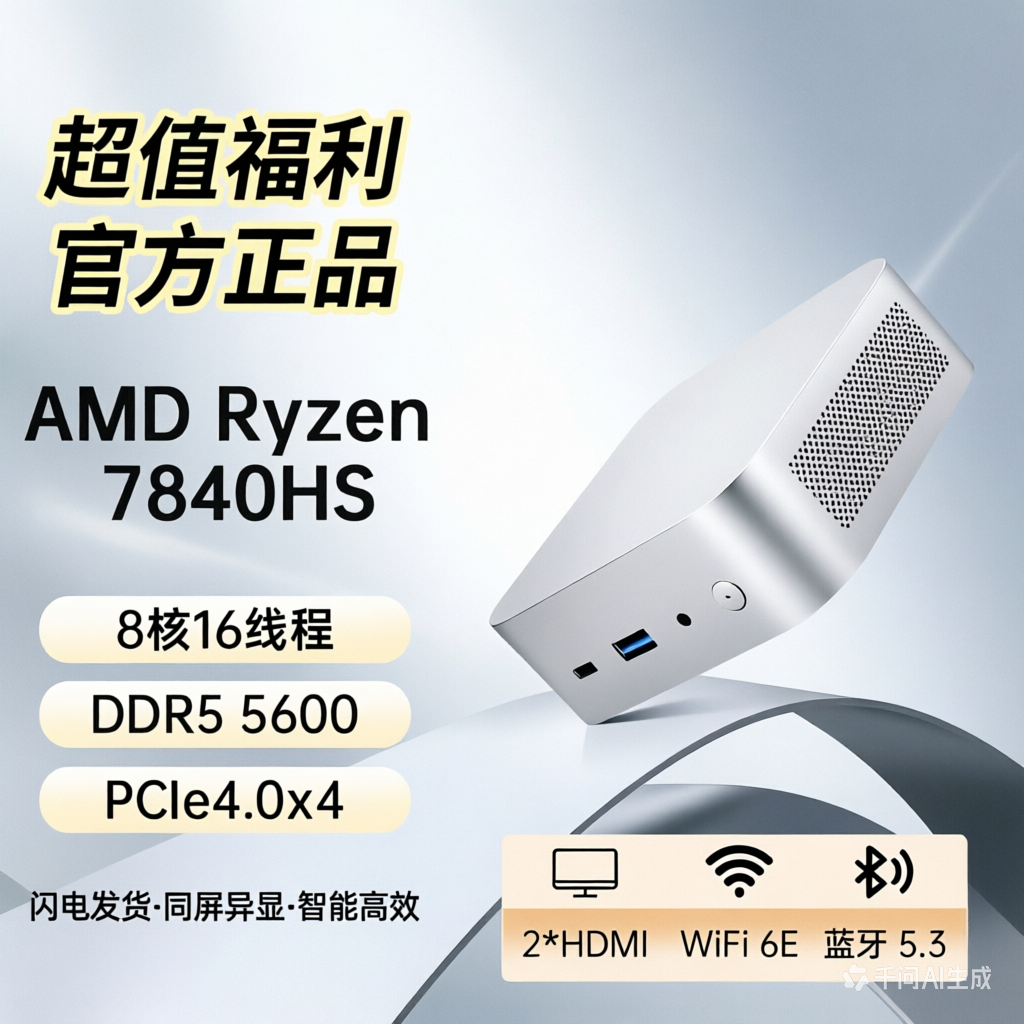 R7-7840HS锐龙7000系列迷你主机FP7R2办公微型电脑miniPC