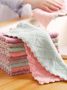 洗碗布洗碗布抹布家用不掉毛吸水厨毛房擦油巾小家务清洁麻布擦