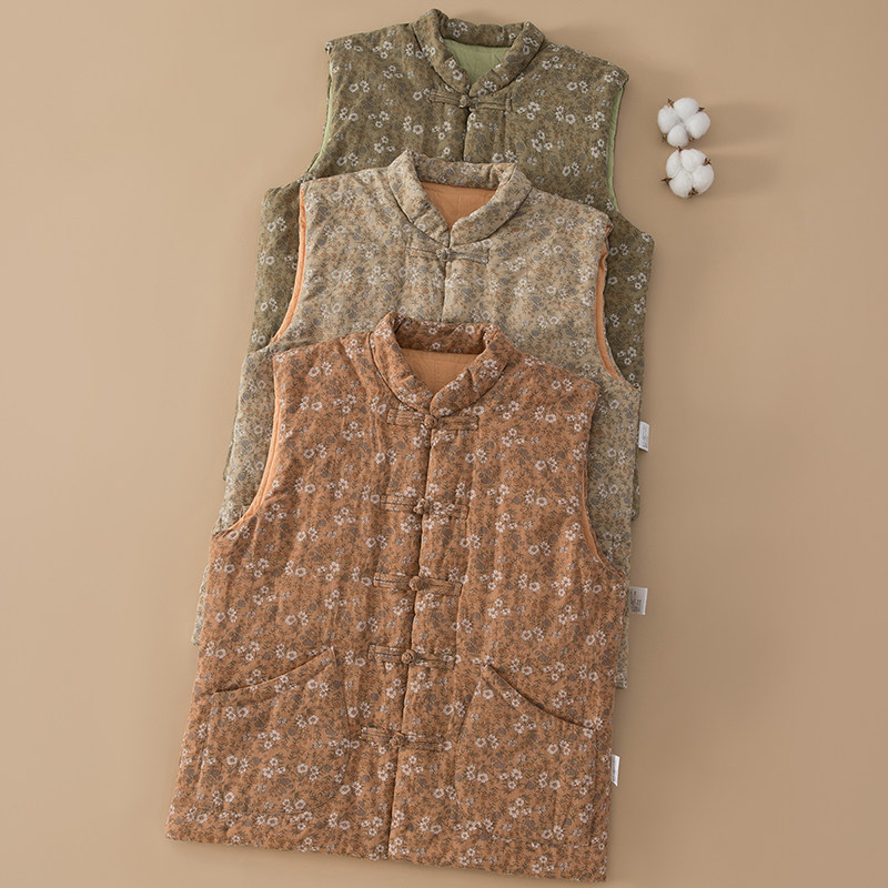 纯棉棉花女士马甲秋冬加厚保暖背心坎肩内外穿内胆贴身居家马夹