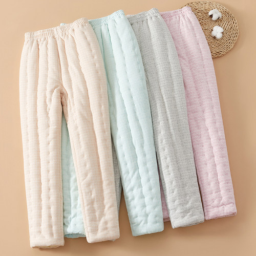 女士手工纯棉花冬季加厚保暖棉裤