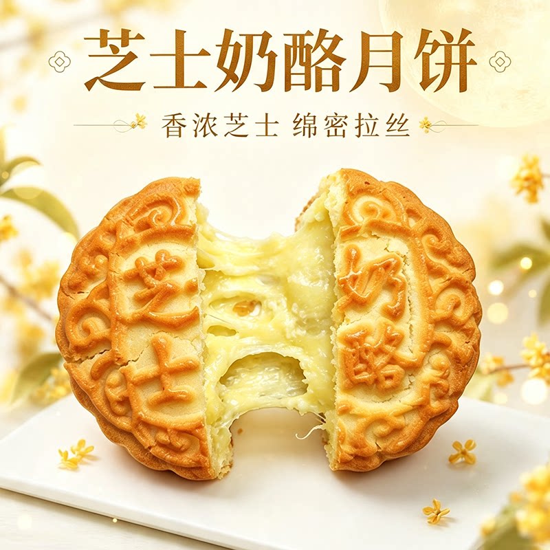 内蒙古特产奶皮子奶豆腐月饼糕点心拉丝芝士奶酪月饼烧饼中秋礼品