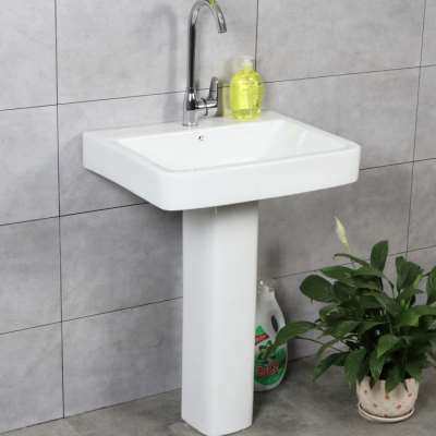 莱菲特卫生间陶瓷立柱洗手盆家用洗脸池60台上盆洗漱面盆浴室柜盆