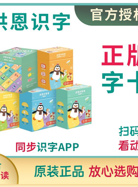 洪恩识字1300字卡片认字闪卡幼儿配套早教挂袋点读拼音册学前单词
