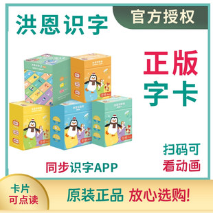 洪恩识字1300字卡片认字闪卡幼儿配套早教挂袋点读拼音册学前单词