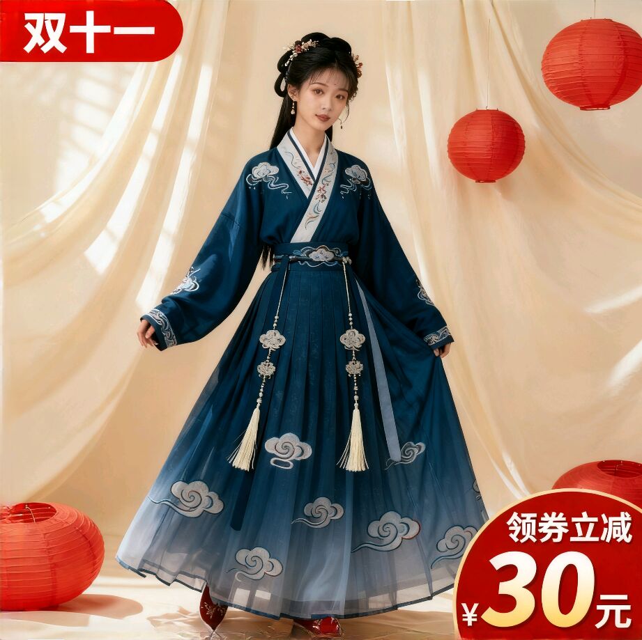汉服女成人古风齐胸襦裙小唐风国汉服半身裙