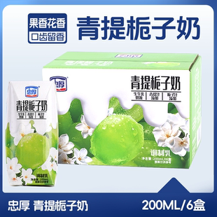 忠厚青提栀子牛奶200ml优质牛乳果香花香儿童学生早餐饮品盒装