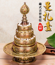 藏传用品尼泊尔手工雕花纯铜紫铜色曼扎盘藏族用品曼茶罗大小可选