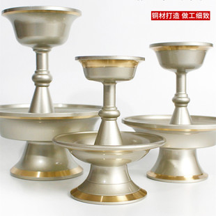 藏式密宗家用铜材腰线护法杯供杯佛前贡酒圣水杯供奉摆件大中小号