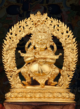 藏式二臂玛哈嘎拉新款精美铜像