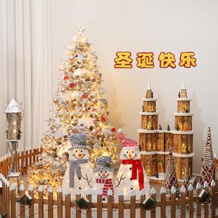 饰品圣诞树套餐雪房子麋鹿摆件商场大型场景布置美陈创意 圣诞节装